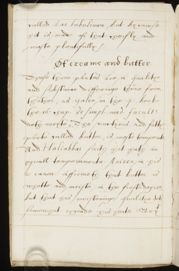 'Of creame and butter'.