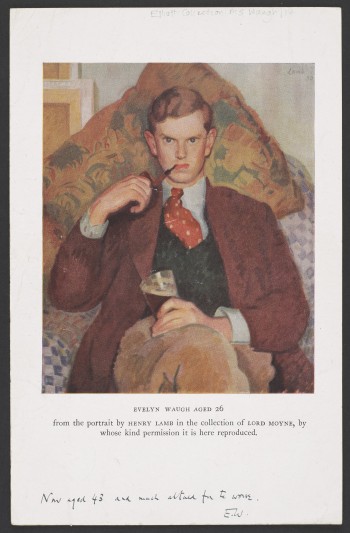 25 Dec 1946: Autograph letter and signed portrait, Evelyn Waugh to Jean Dauven, his French translator.