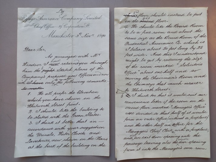 Letter by Mr Proctor to Alfred Waterhouse, 03 November 1890