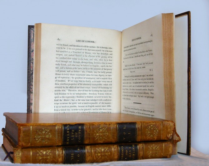 The Life and Posthumous Writings of William Cowper (3 vols). FNL grant 2005. Image courtesy of the Cowper and Newton Museum.