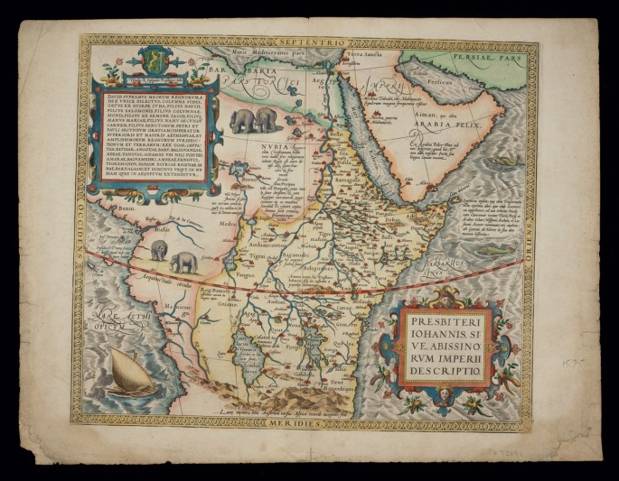 The Ortelius map of the Kingdom of Prester John, n.d. [1640s] . Courtesy of University of Leeds, Brotherton Library.