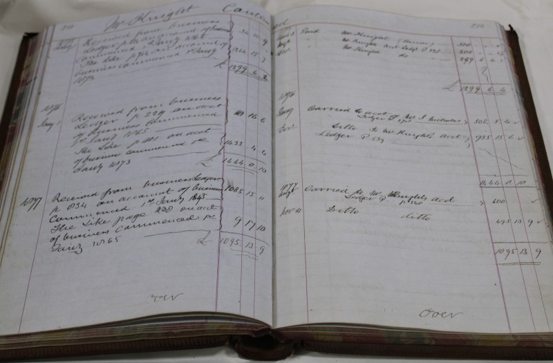 Account book of Essell, Knight & Arnold, archive reference DE547A