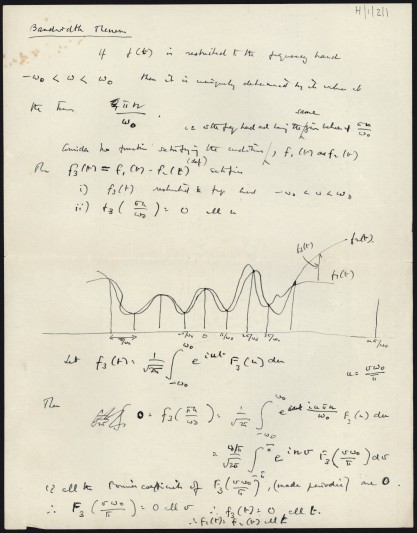 Alan Turing handwritten notes on the Bandwidth Theorem.
