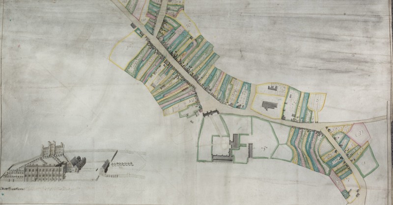 Detail from a Map of the Battle Abbey Estate by Richard Budgen, 1724-1779 (BAT 4421).