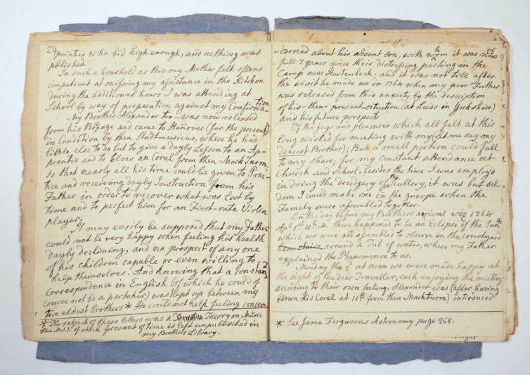 Caroline Herschel Memoir Manuscript chap 1 pg 24-25.