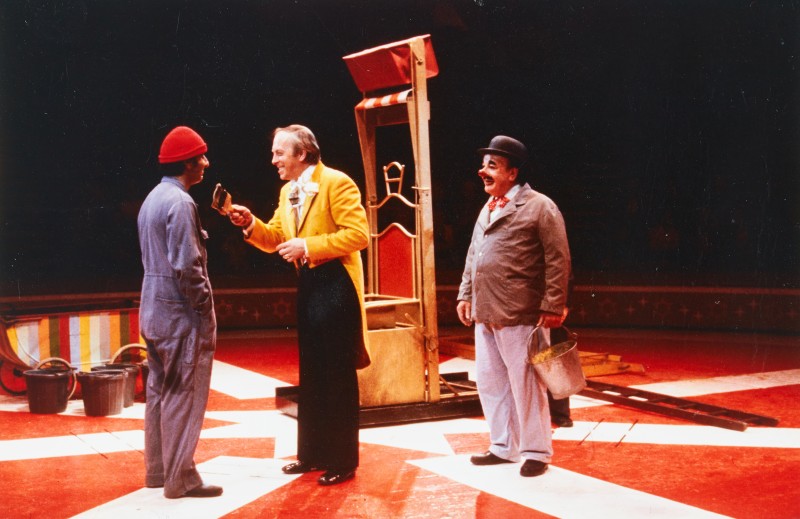 Charlie Cairoli Senior, Charlie Cairoli Junion and Norman Barett in Blackpool Tower Circus in the 1970s.