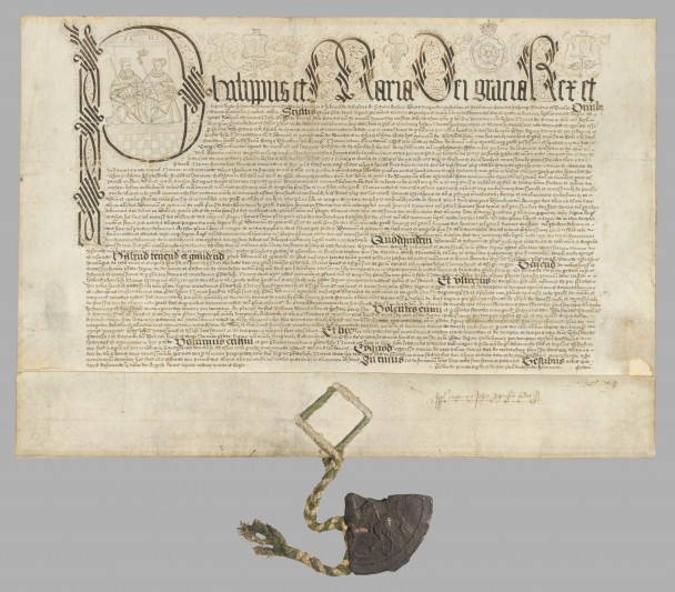 Grant of the Manor of Smewyns, 1558.  Courtesy of Christie's.