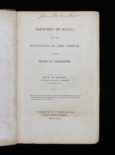 Title page of Sketches of Hayti 