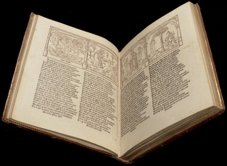 An opening of 'Speculum humanae salvationis'.