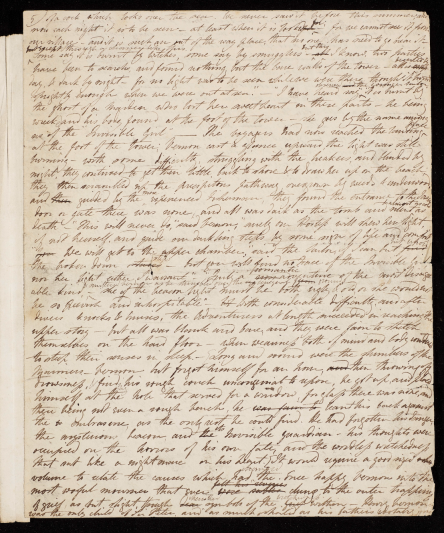Folio from the autograph manuscript fragment of Mary Shelley’s short story ‘The Invisible Girl’, 1832.  Courtesy of the Bodleian Libraries.  
