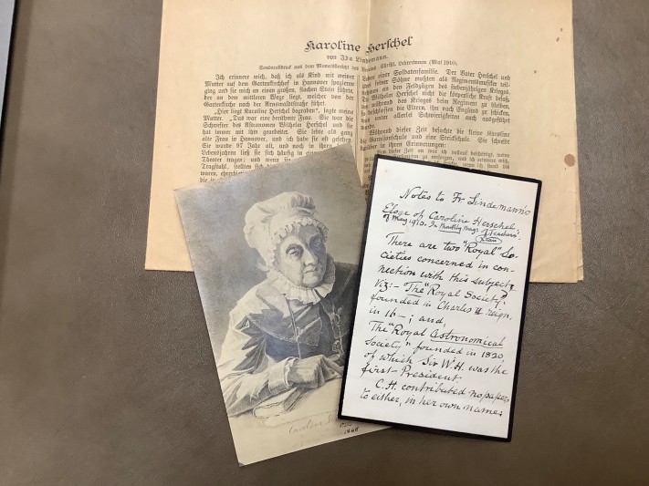 Printed eulogy for Caroline Herschel.
