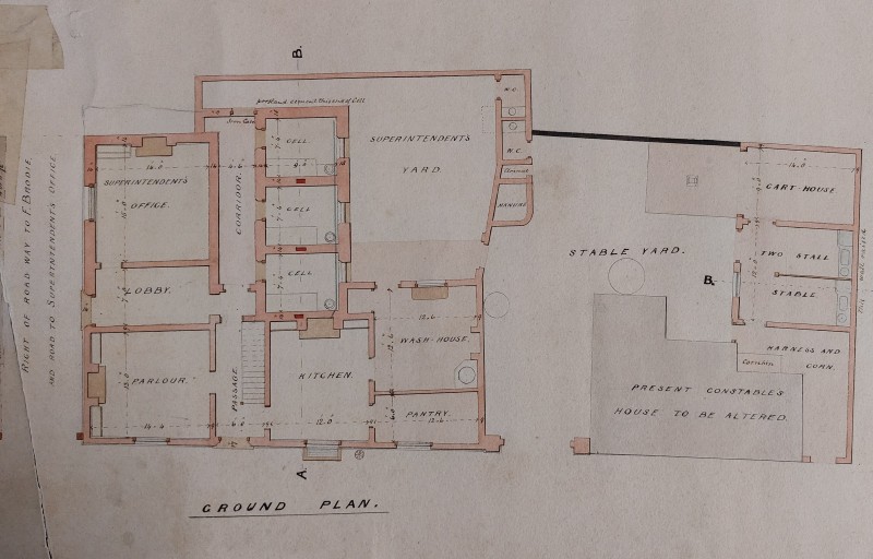 Extracts from plans of Uckfield police station, 1860