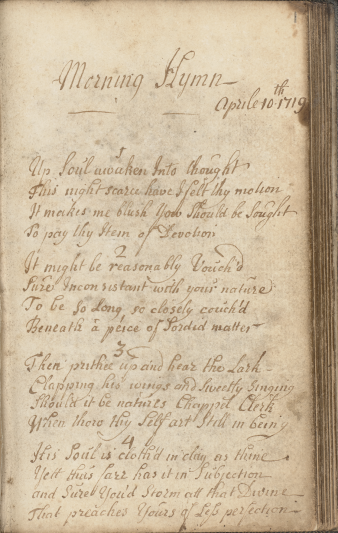 Robert Blair’s “Morning Hymn”. 