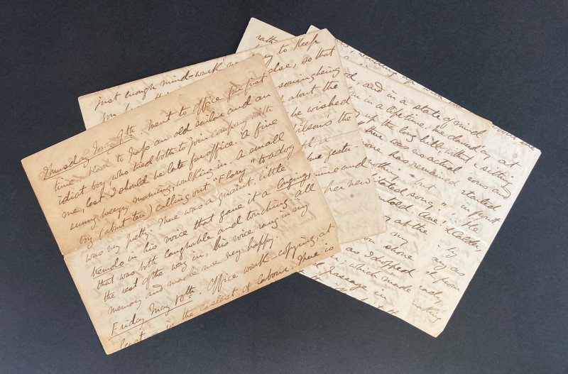 Robert Louis Stevenson diary fragment.