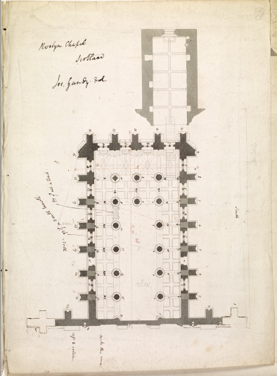 Plan of Rosslyn Chapel, Joseph Gandy, 1806.  
