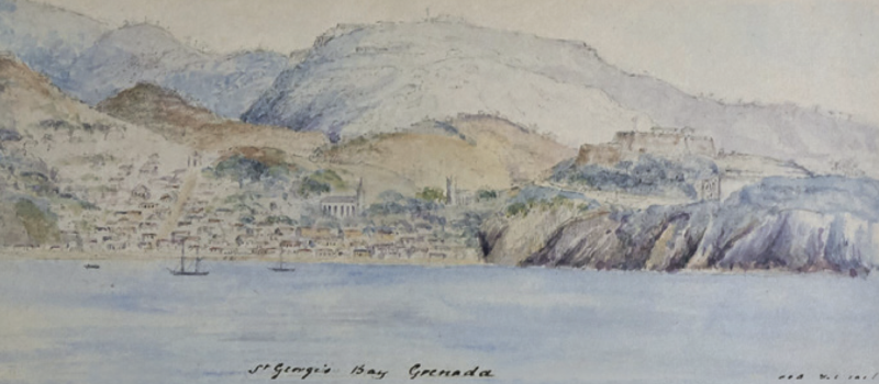 Watercolour of St George’s Bay, Grenada