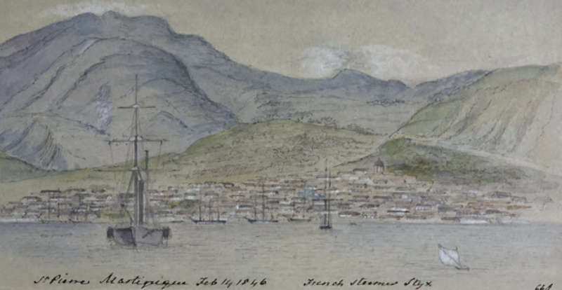 Watercolour St Pierre, Martinique