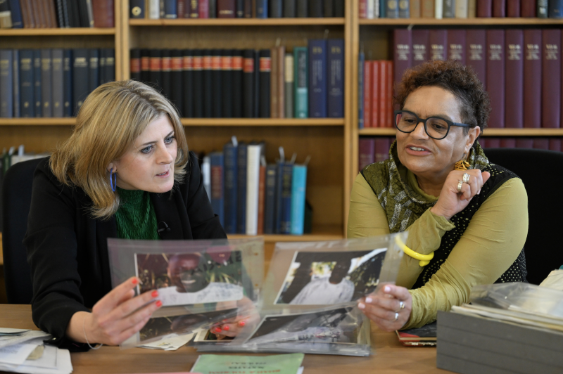 Kay with National Librarian Amina Shah.