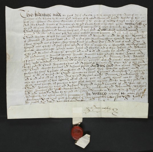 The Henry Sharington deed. Courtesy of Wiltshire and Swindon History Centre