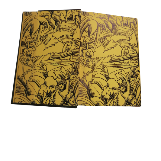 Tropic Death’s vivid yellow and black illustrated end papers. 