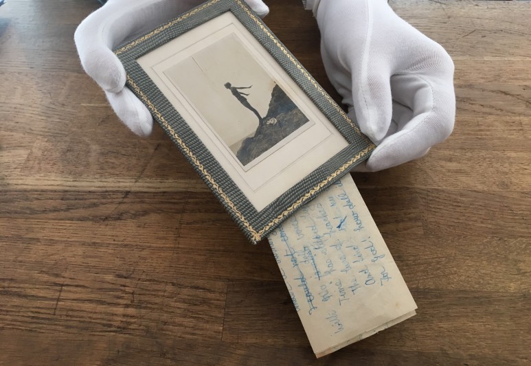 Two previously unknown poems by du Maurier were found inside a picture frame. Courtesy of Rowley's
