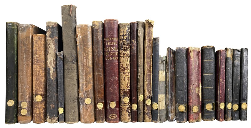 Volumes in the York Street Chapel and Robert Browning Settlement collection.
