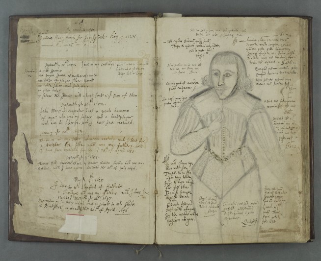 Account book for the Walrond family estates at Bradfield, Devon, possibly depicting William Walrond (1610-c.1667). Courtesy of the South West Heritage Trust.