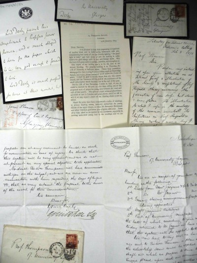 Letters to Professor James Thomson. Image courtesy of Glasgow University.