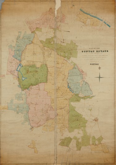 Map of the Grunton Estate (1823-1835). FNL Grant to Norfolk Record Office 2010. Image courtesy of Norfolk Record Office.