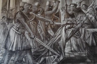 Murder of Thomas a Becket at Canterbury Cathedral.
