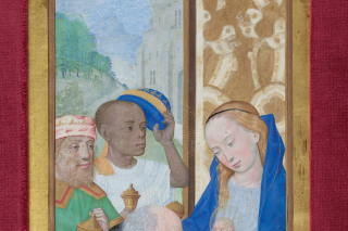 Miniature representing the Adoration of the Magi.